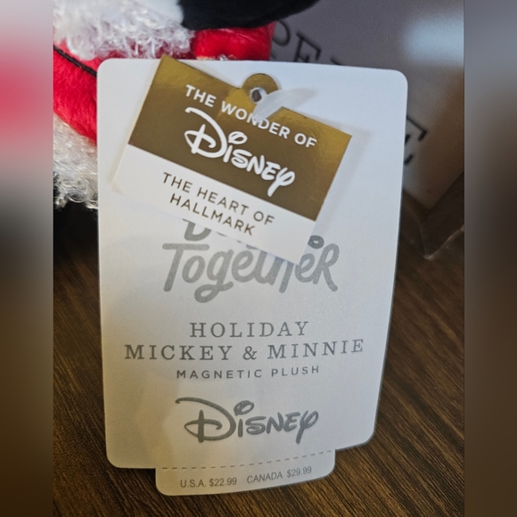 Mickey & Minnie Mouse Hallmark Magnetic Plush Santa Disney 5 In Toy Collectible - Picture 3 of 11